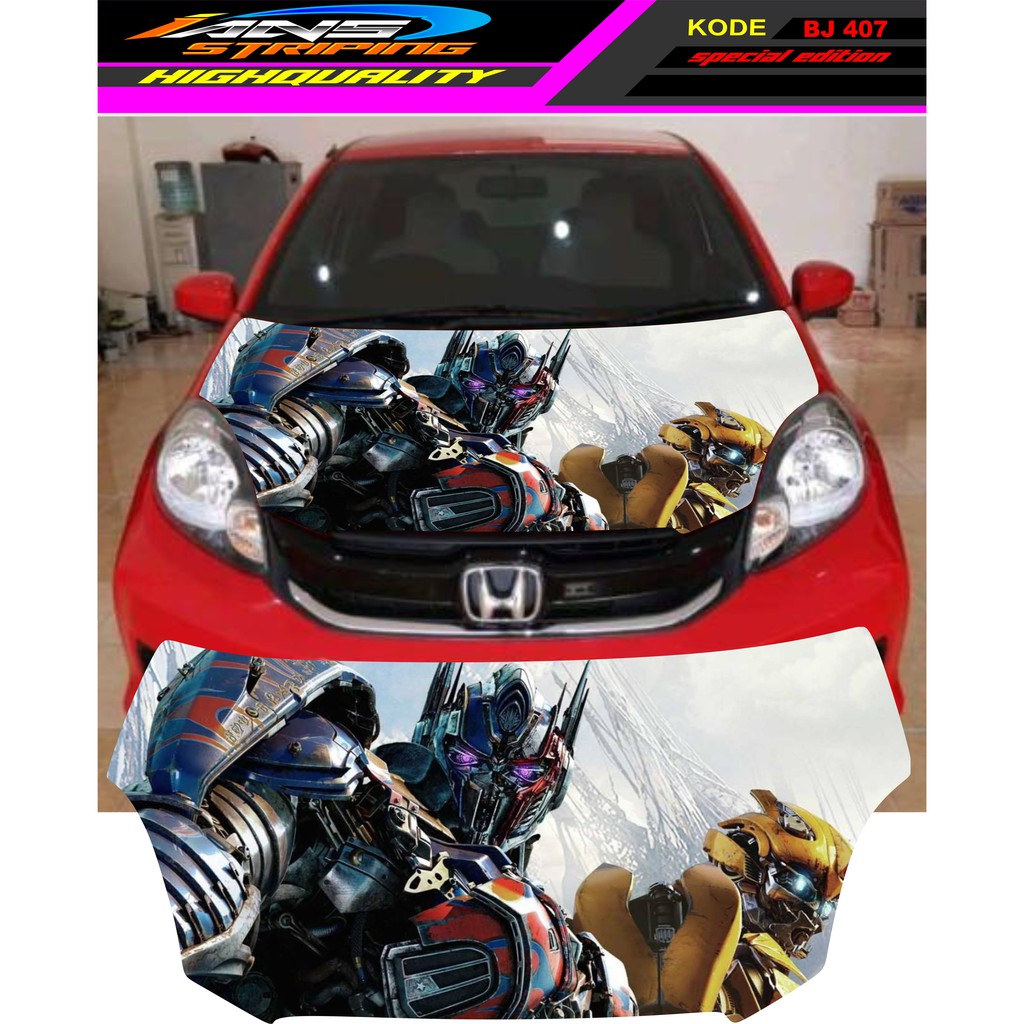 STIKER KAP MOBIL BRIO, AGYA, JAZZ, AVANZA, INOVA / DECAL STIKER CUP KAP MOBIL / STIKER KAP MESIN