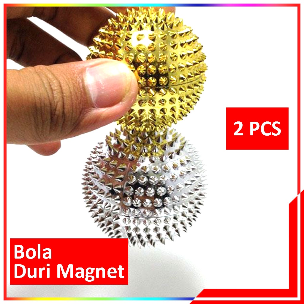 2 Pcs Bola Pijat Akupuntur Terapi Tangan / Bola Duri Magnet Refleksi Pijat Kesehatan Kecil - 2Pcs