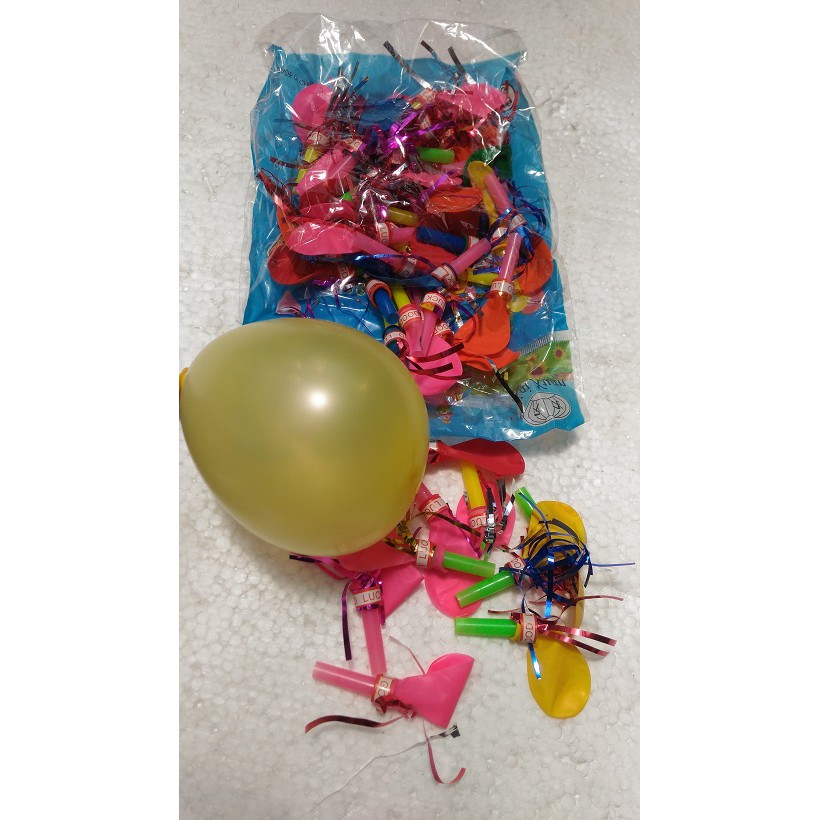 MAINAN JADUL PESTA PELUIT BALON PLUIT BALON BUNYI 50 PCS MURAH GROSIR