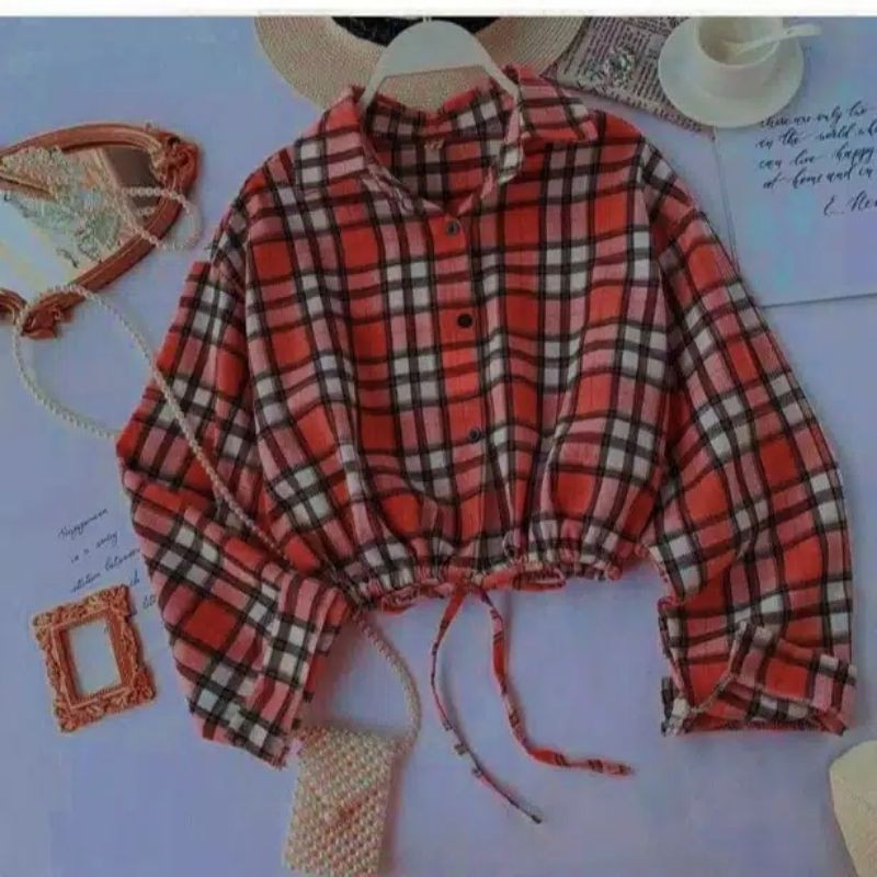 KEMEJA WANITA KERLITA KOTAK TALI SIZE M-2