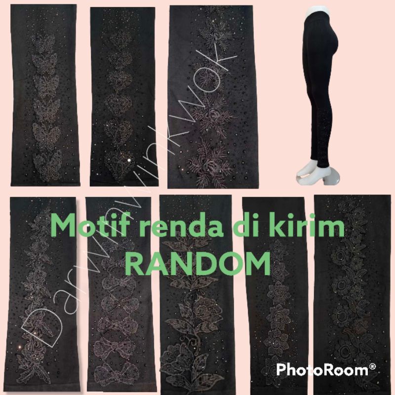 (Renda) Legging jumbo hitam legging jumbo legging impor jumbo Legging impor wanita Renda Legging impor renda impor tebal Legging impor panjang renda mutiara