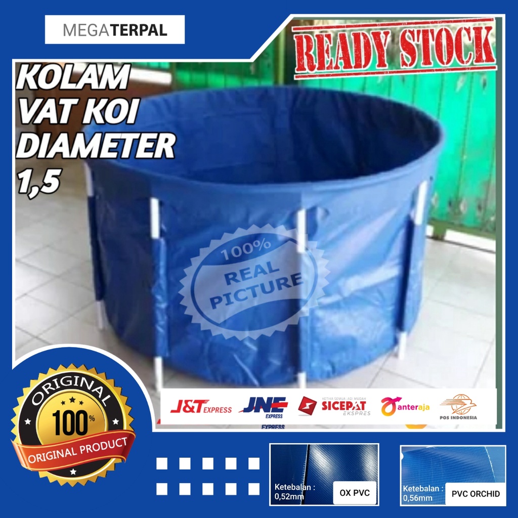 KOLAM IKAN BULAT MURAH // KOLAM IKAN KOI VAT D1,5 x T1 BAHAN SEMI KARET