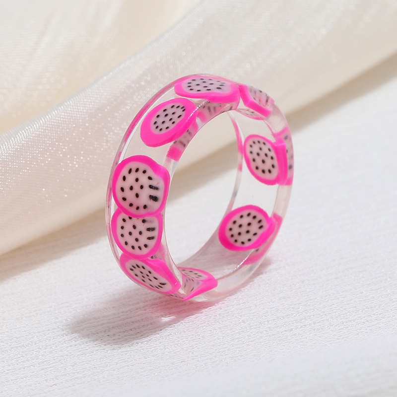 Ins Retro Candy Color Acrylic Resin Rings