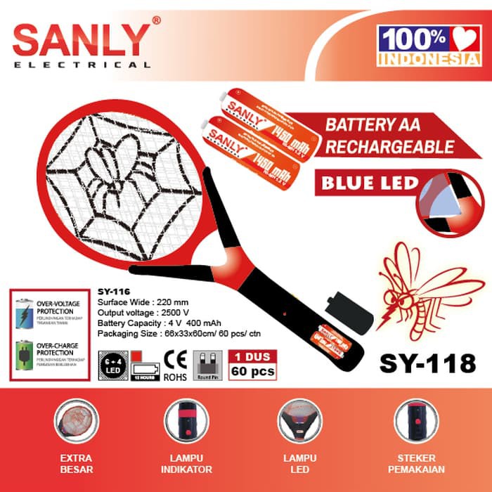 Promo Raket Nyamuk Sanly 118 Berkualitas