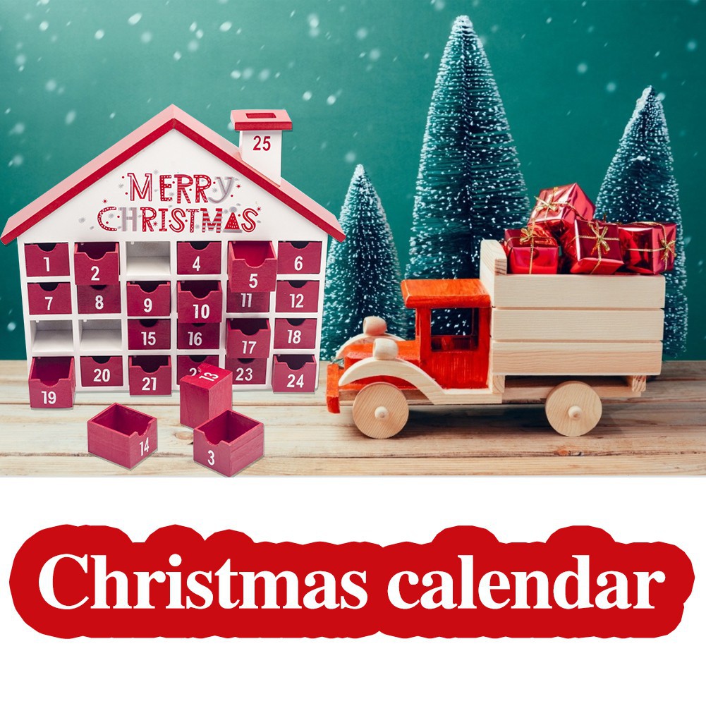 

Kalender advent Bahan Kayu dengan 25 Laci untuk Dekorasi Natal