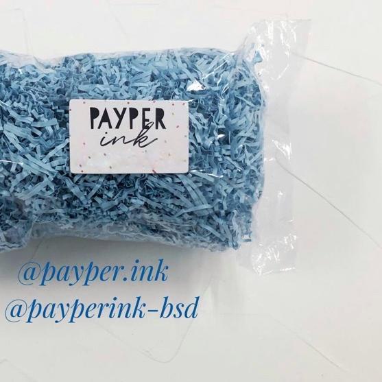 

➩ 200 gr Simple matte Sky Blue / Biru langit shredded paper crinkle cut ❂