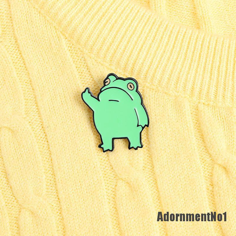 (Adornmentno1) Bros Pin Enamel Bentuk Katak Untuk Aksesoris Tas Ransel / Pakaian