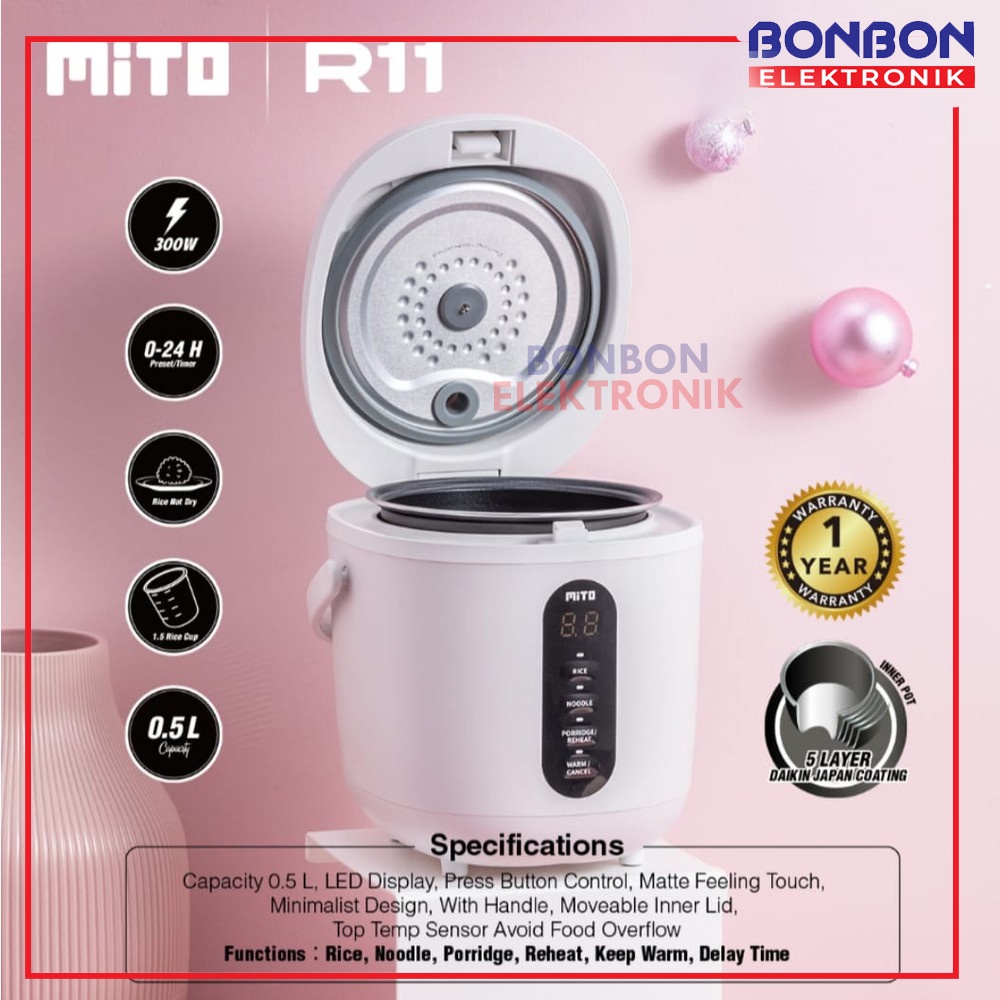 Mito Digital Mini Rice Cooker R11 / R-11 4 in 1 0,5 Liter