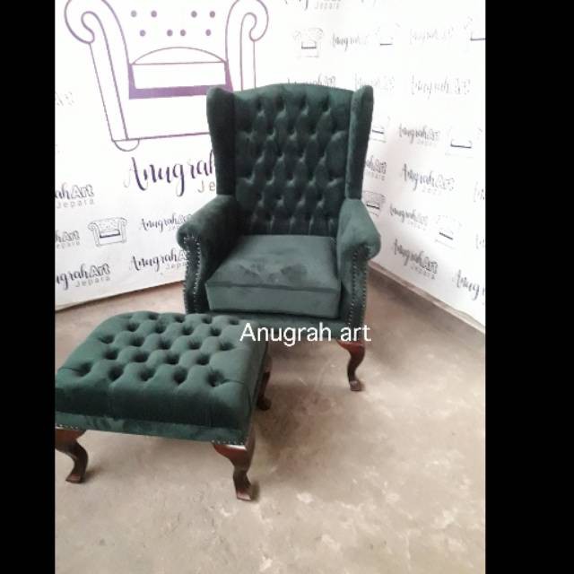 Wing chair classic mewah sofa single classic chesterlfield