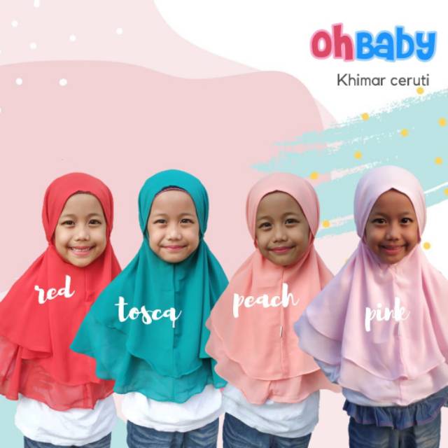 [Ankho_Shop] Jilbab Khimar Anak 2 Layer Ceruti Ohbaby