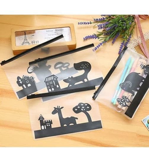 Tempat Pensil Animal Transparan Tempat Pensil Bening Pouch Bening Pouch Serbaguna Animal Tempat Masker Animal