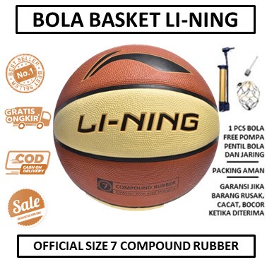 Bola Basket Lining Official - Basketball Li-Ning Size 7 - Basket Lining Rubber karet - Basket NBA Or