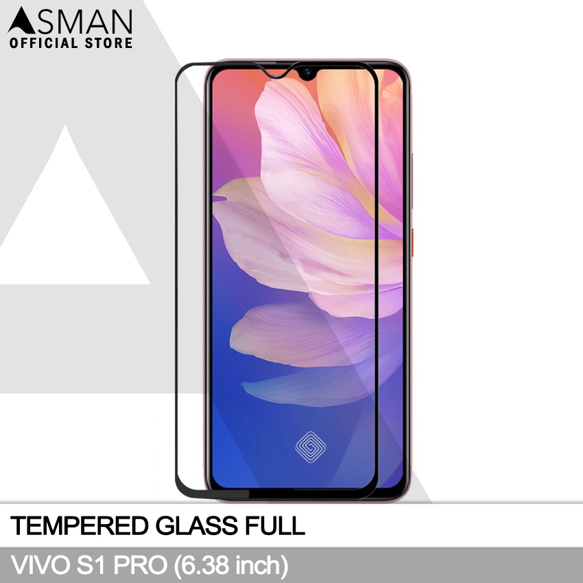 Tempered Glass Full VIVO S1 Pro (6.38&quot;) | Anti Gores Kaca - Hitam