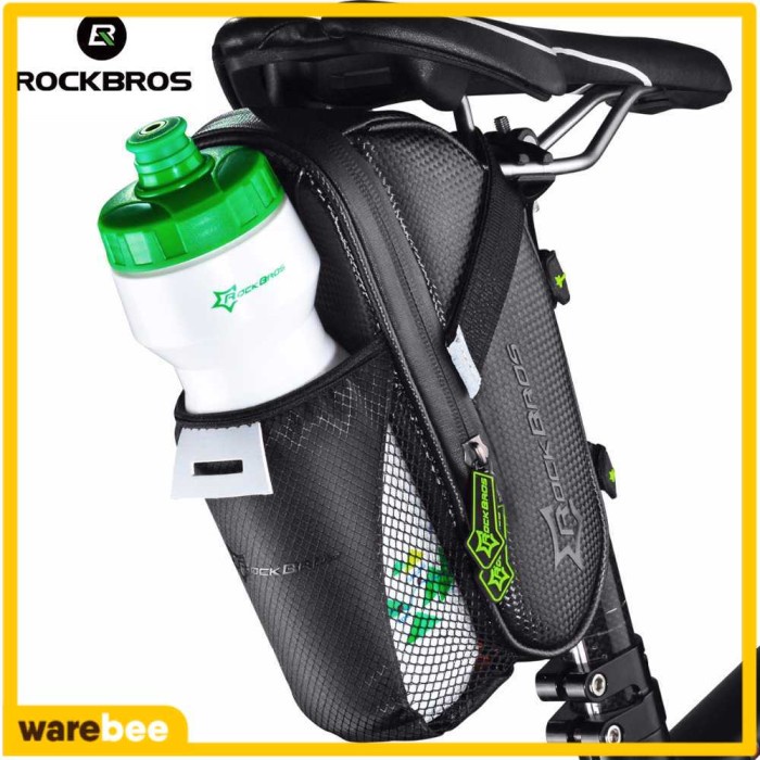 Tas Sadel Sepeda Microfiber ROCKBROS Tahan Air dengan Holder Botol Minum