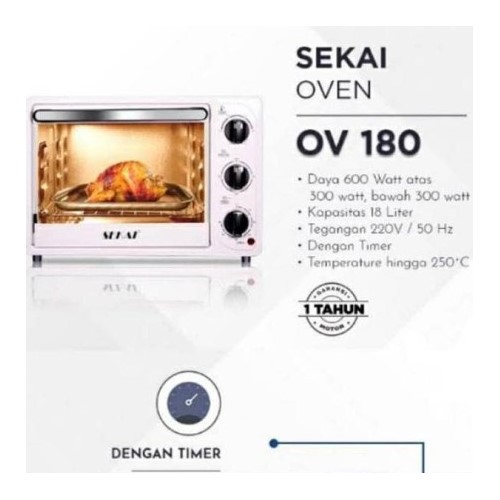 SEKAI Oven Listrik Low Watt / Pemanggang Makanan Serbaguna 18L - OV 180 Free Bubble