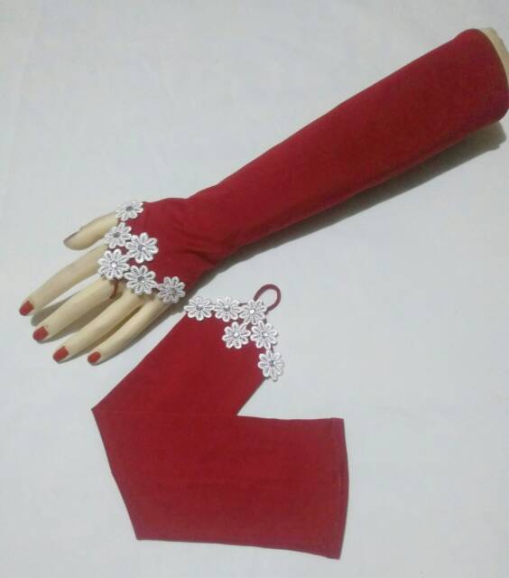 Handscok plower /manset tangan wanita/handsock jempol /handsock jempol pita /manset tangan syari