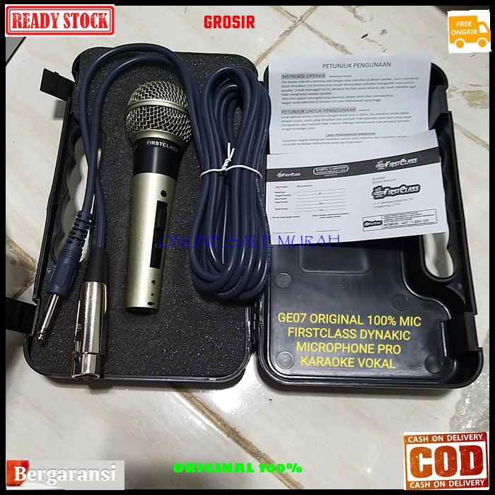 G07 First class Mic kabel dynamic G07 Microphone besi metal profesional original first class pro sing cable karaoke vocal audio sound mik pengeras suara mikrophone  Bisa buat segala jenis audio sound  GARANSI 100% UANG KEMBALI JIKA TERBUKTI TIDAK ORIGINAL