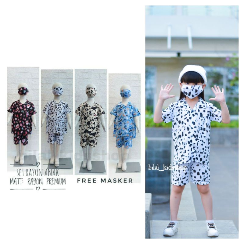 SET RAYON ANAK( FREE MASKER))/STELAN RAYON ( UNISEX )