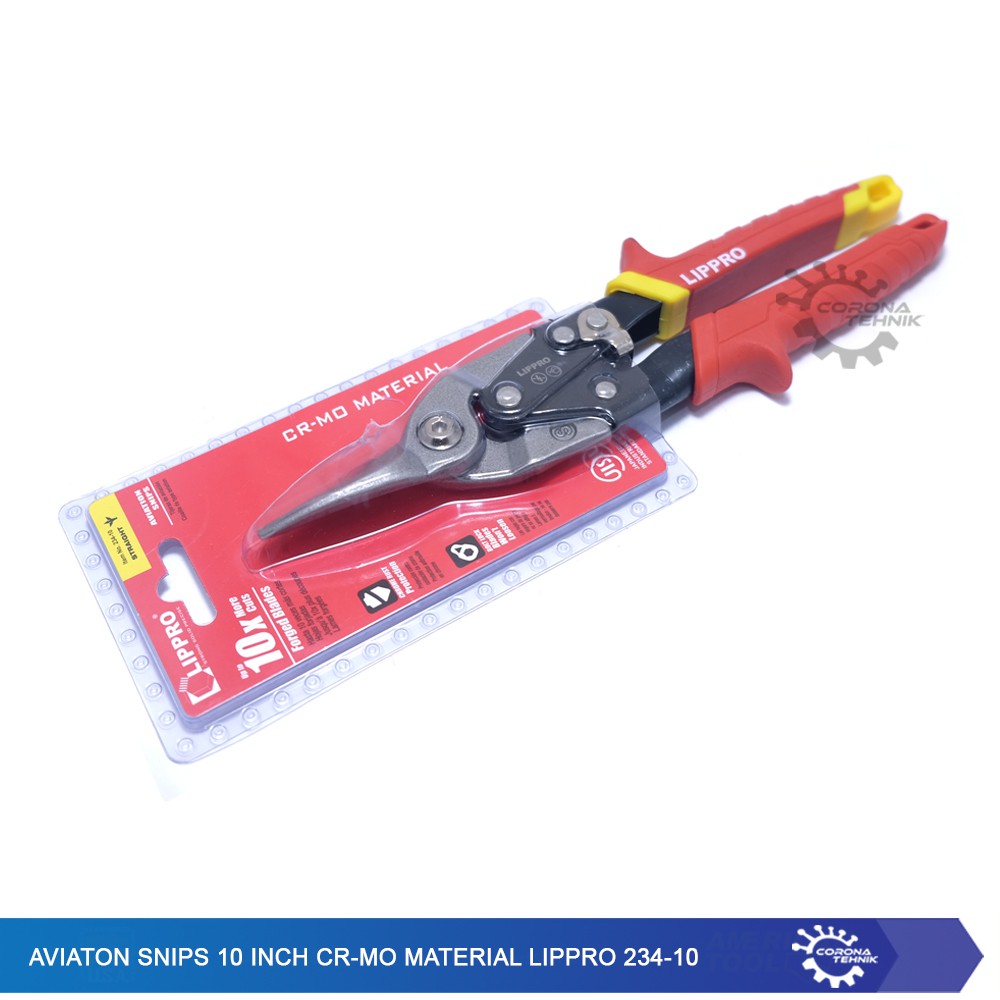 Aviaton Snips 10 Inch Straight Cr-Mo Material Lippro 234-10