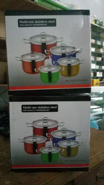 Panci Set Korea Pot Warna Cookware Multi Use Stainless Steel
