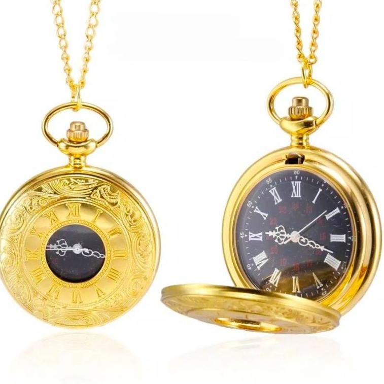 Ready HHZPJ Kado Hadiah Ulang Tahun Unik - Jam Unik Saku Vintage Pocket Watch - Jam Saku Antik Kuno