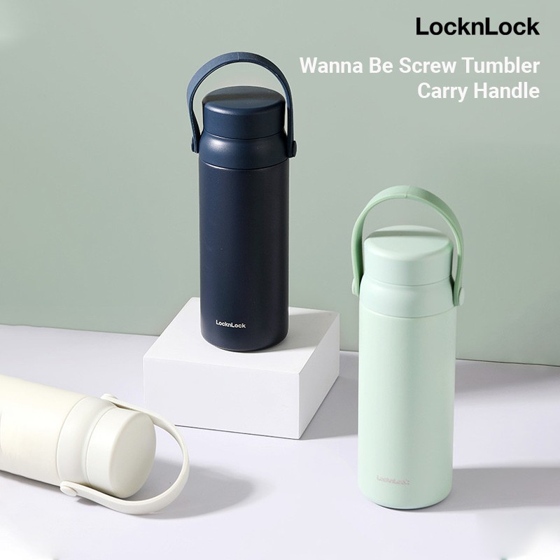 Lock n Lock Exclusive Wanna Be Screw Tumbler Carry Handle 450ml LHC4246 Tumbler Lock n Lock Hot n Cool