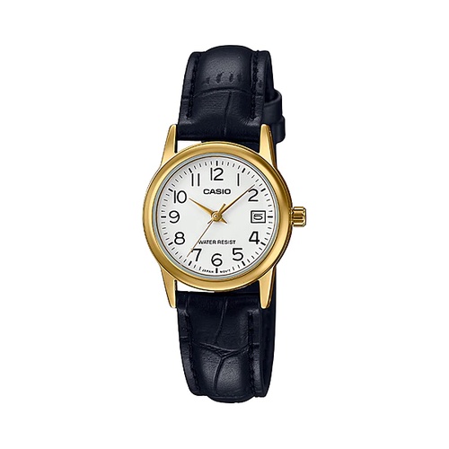 Casio Original LTP V002GL / LTP-V002GL-1B 7B 9B Jam Tangan Kulit Wanita Analog Gold