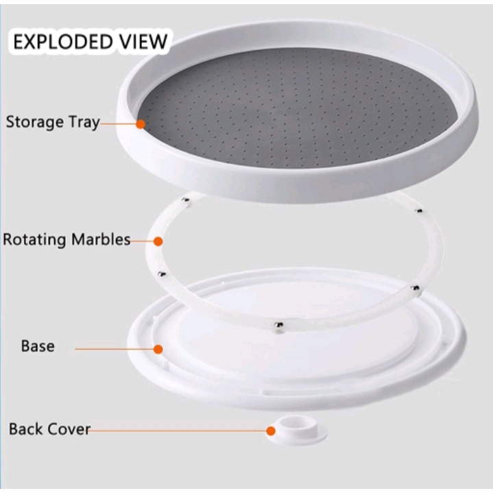 Rak Bumbu Dapur Putar - Rak Penyimpanan Buah - Rak Kosmetik Putar Multifungsi
