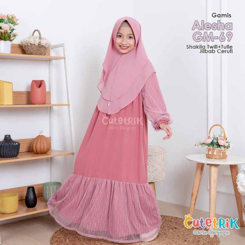Gamis Anak Perempuan Gamis Tulle Pesta Cutetrik Baju Muslim Anak Perempuan