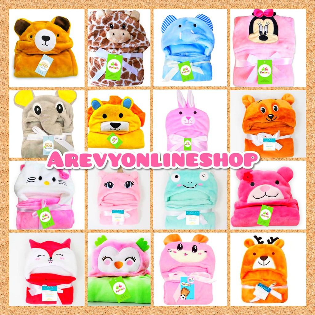Selimut Topi Bayi Karakter 3D Fleece Newborn Sangat Halus / Perlengkapan Bayi Newborn / Kado Kelahiran