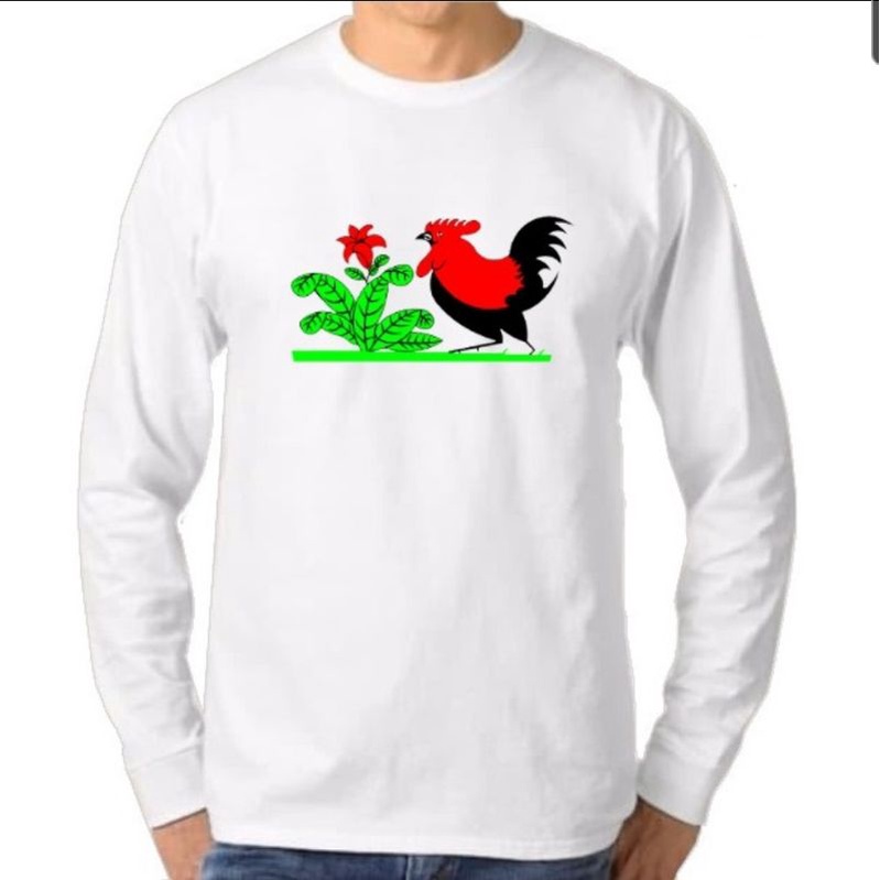 [BEST SELLER] Kaos Mangkok Ayam Jago lengan panjang Dewasa - Unisex  Combed 20s Sablon