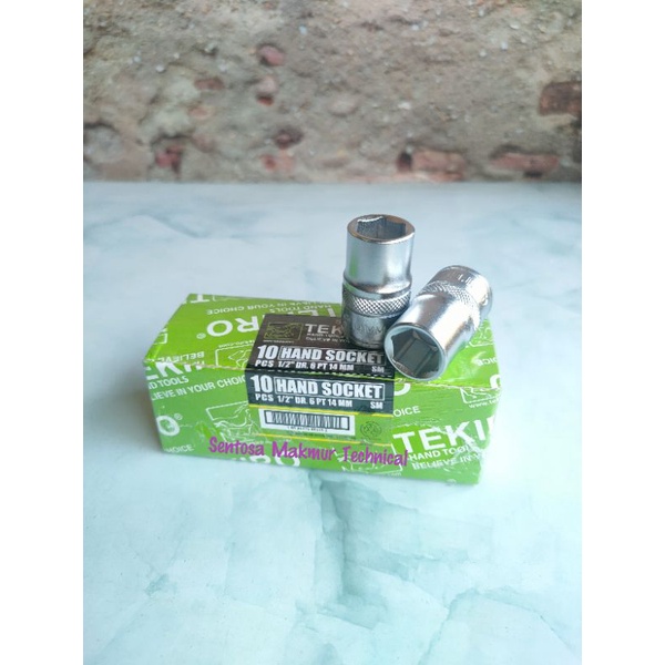 TEKIRO 1/2&quot; 14 MM Mata Kunci Sock Sok Socket Shock 14mm 6PT 12 PT