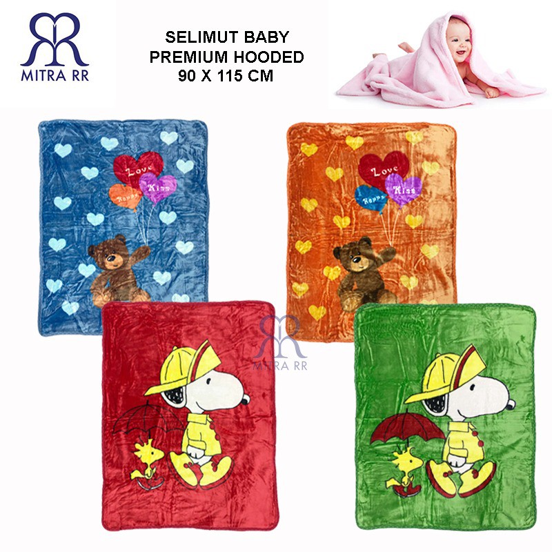 Selimut Bayi Premium Double Fleece Tanpa Topi Bulu Halus Ukuran 90x115