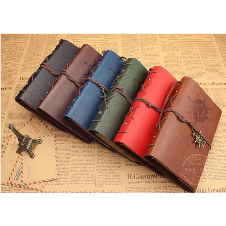 

Buku Catatan Kulit Retro Compass Scrapbook Notebook Binder Vintage Kompas Pirate Ship Leather