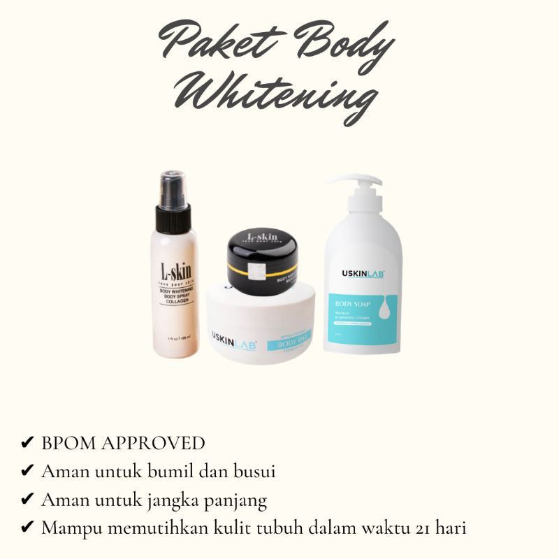 Lskin paket pemutih badan body hitening uskin lab