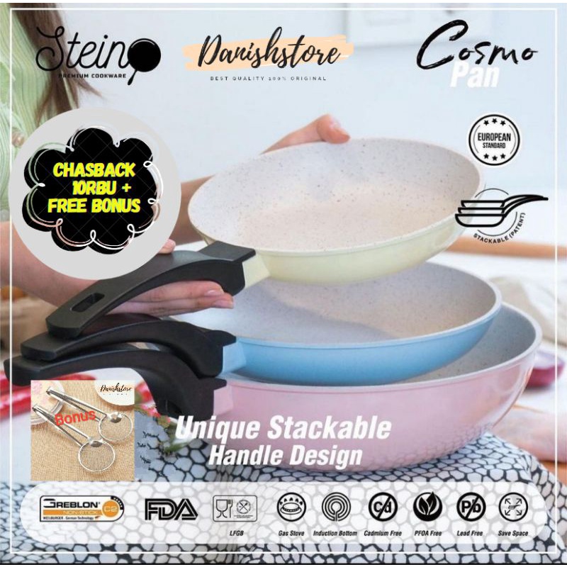 Cosmo Pan Steincookware Pan Set Stein - GARANSI ORIGINAL