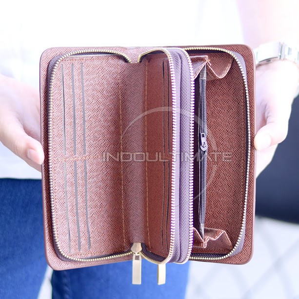 Dompet Pria HM-138-1 - Brown / Dompet Cowok Kartu ATM Panjang Lipat Kulit Import Murah