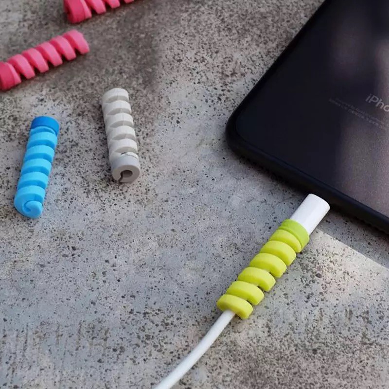 Cable Protector Spiral / Pelindung Kabel Charger / Lightning Saver iPhone Mac / Penutup ujung Kabel