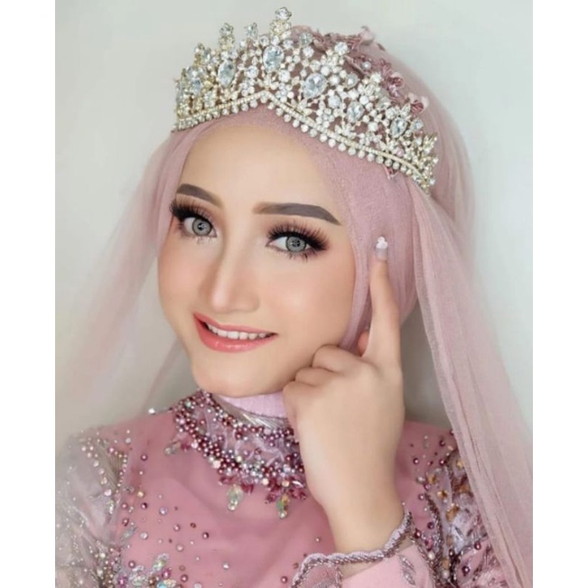 mahkota pengantin hijab batu permata Diamond crystal Exlusiv baru Aksessoris wisuda hiasan kepala pe