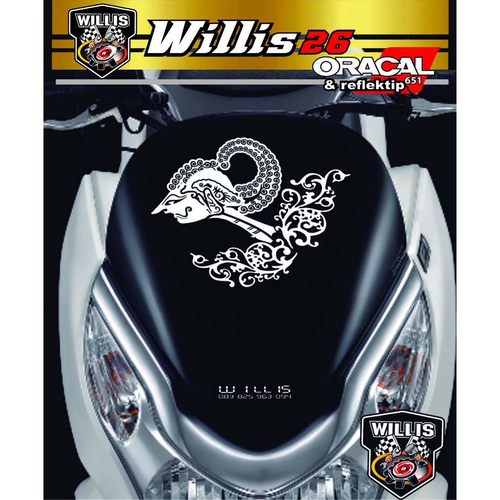 Grosir Stiker Sticker WAYANG WISANGGENI Visor motor NMAX PCX LEXI AEROX FORZ