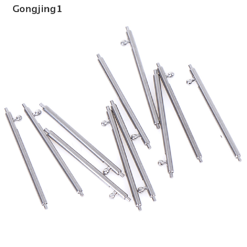 Gongjing1 10Pcs Pin Bar Stainless Steel Quick Release 12-24mm Untuk Strap Jam Tangan