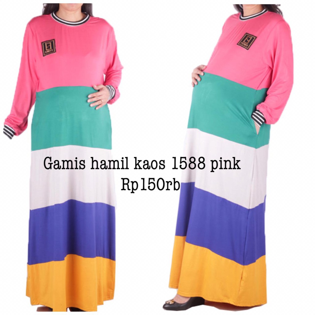 Gamis Hamil Kaos 1588 Pink