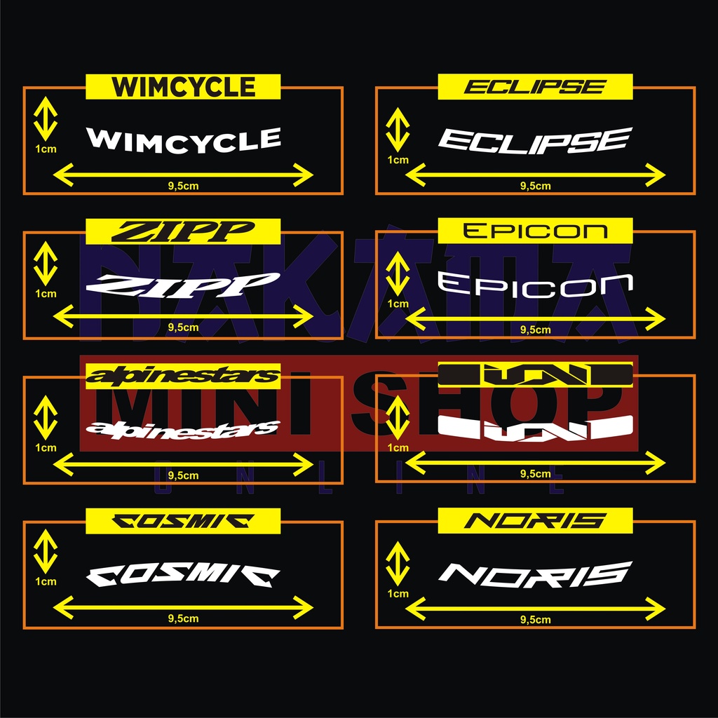 Cutting Sticker reflective variasi velg sepeda 20 - 700c lebar 1cm H