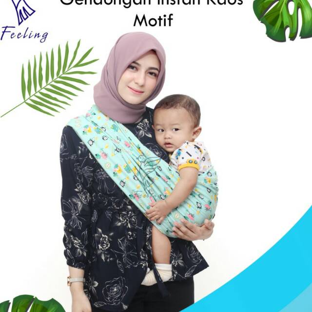 Baby Feeling Gendongan Kaos 2 in 1 motif Bolak Balik Berkualitas