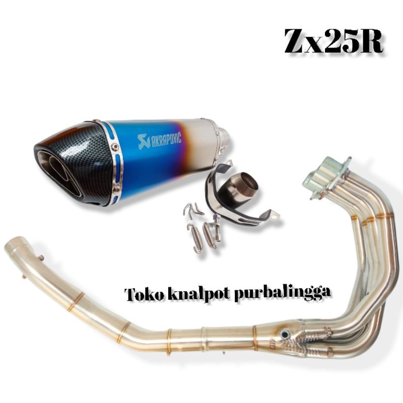knalpot import AKRAPOVIC HALFBLUE full system Kawasaki ninja Zx25r zx-250r zx-25r header roll bendin