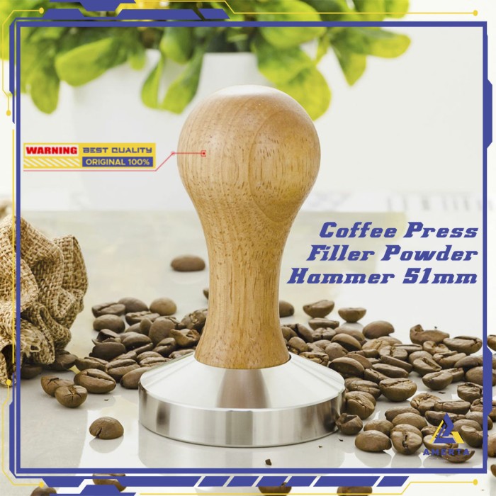 Tamper OneTwoCups Kopi Espresso Kopi Press Filler Powder Hammer 51mm