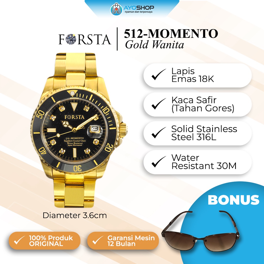 Jam Tangan Wanita Forsta Momento Gold Woman V1