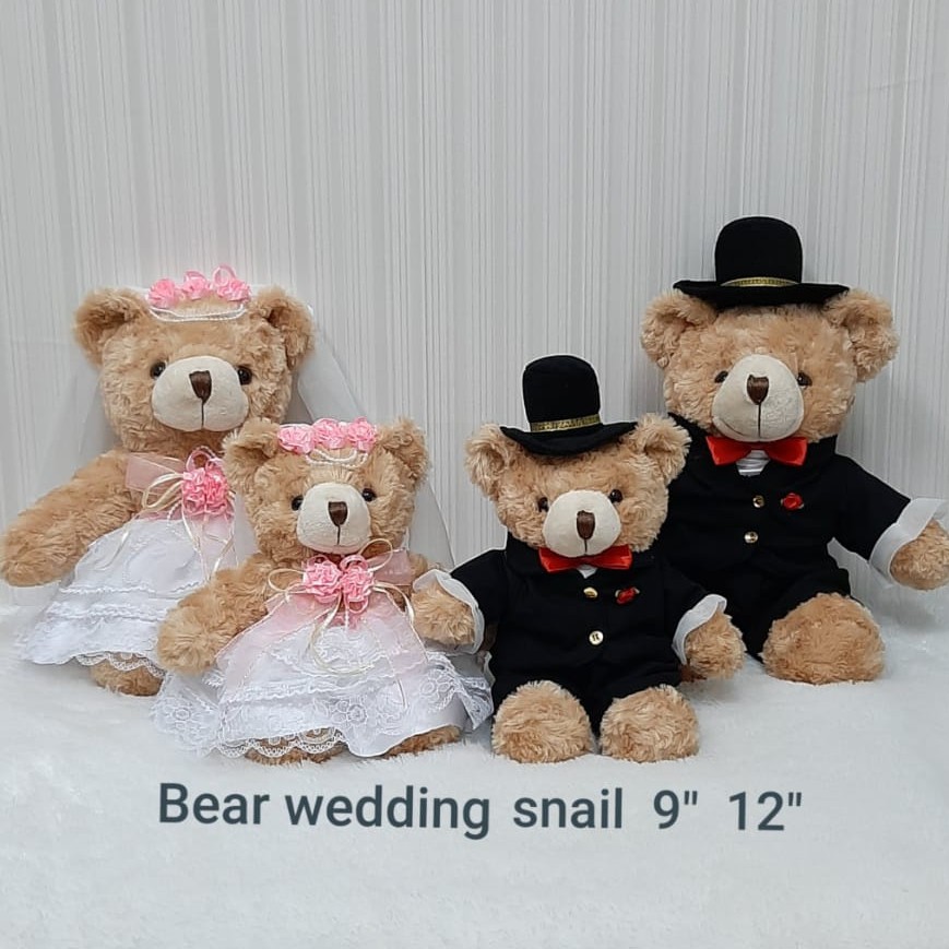 boneka teddy bear couple (2 pcs) wedding impor souvenir nikah kado lempar nikah