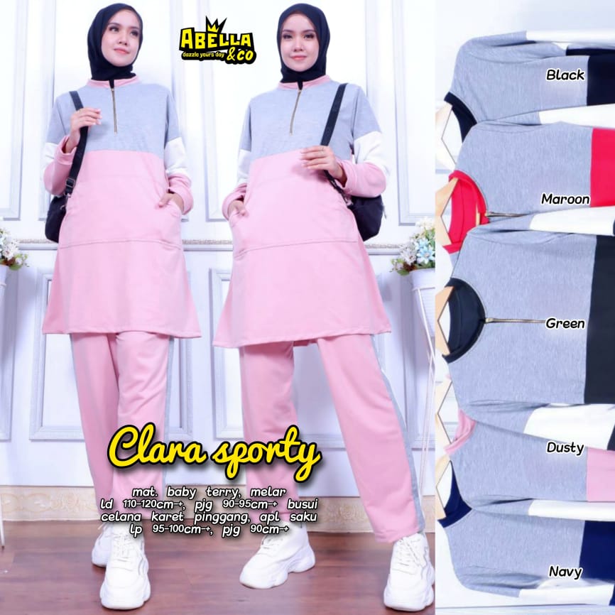 CLARA SETELAN / 20.7 / BAHAN BABYTERRY / LD 110-120 / ALLSIZE JUMBO / ONESET OLAHRAGA / ABELLA