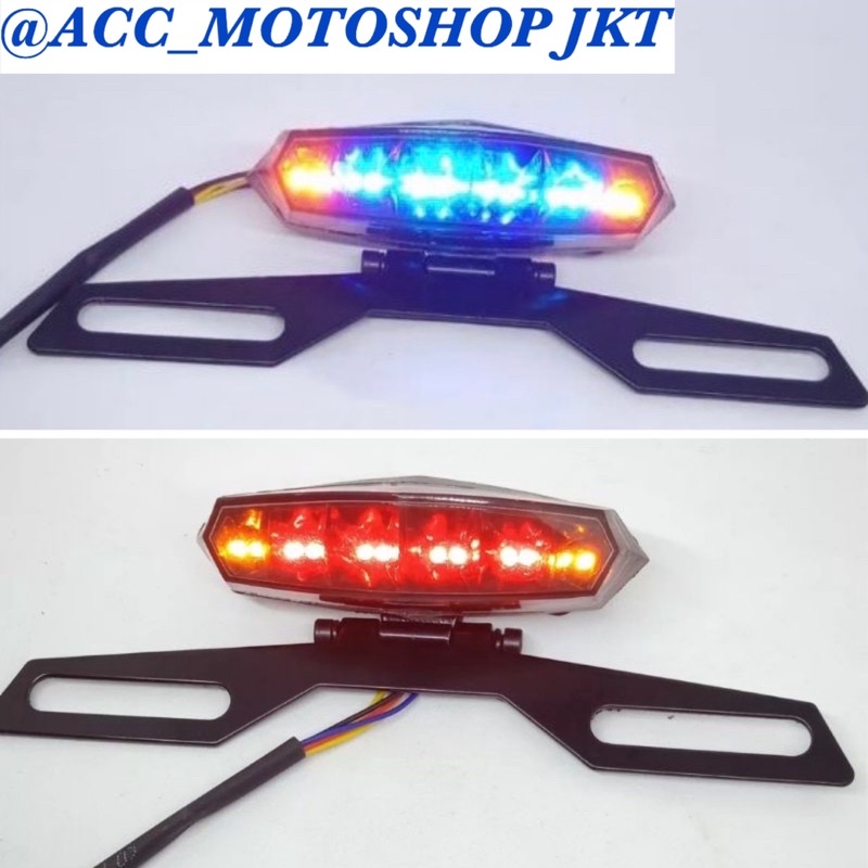 LAMPU STOP 3 in 1 MINI LAMPU BELAKANG STOPLAMP UNIVERSAL PLUS SEN RX KING CB 100 CUSTOM STOP LED BREKET